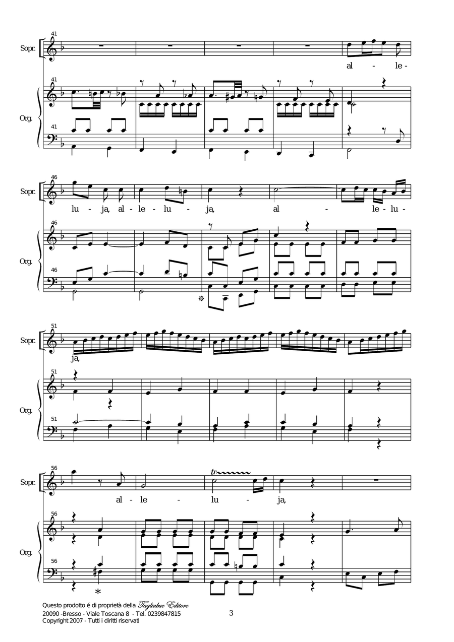 ALLELUJA (Exsultate, jubilate K.165) W.A.Mozart - Arr. for Soprano and. Organ Soprano Voice scores gallery preview page 3