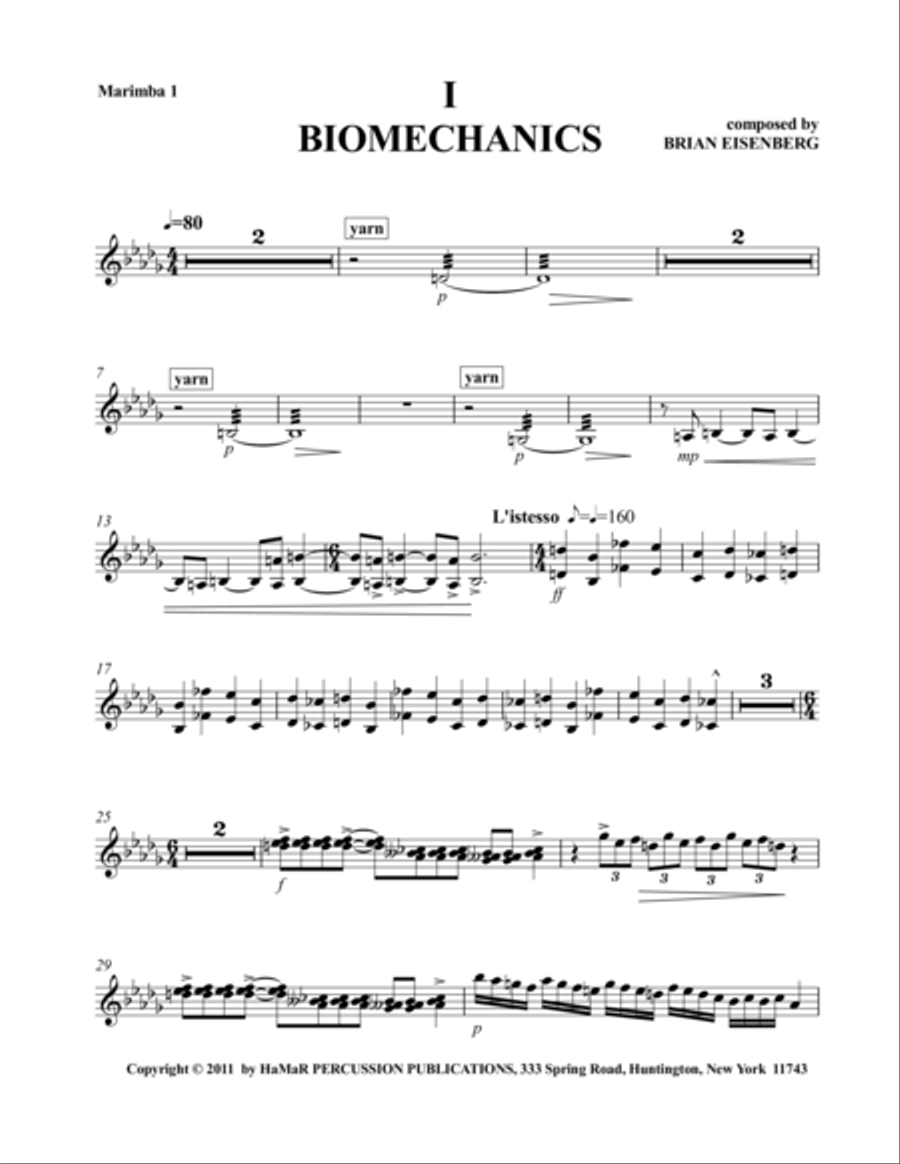 I Biomechanics I Biomechanics Marimba scores gallery preview page 1