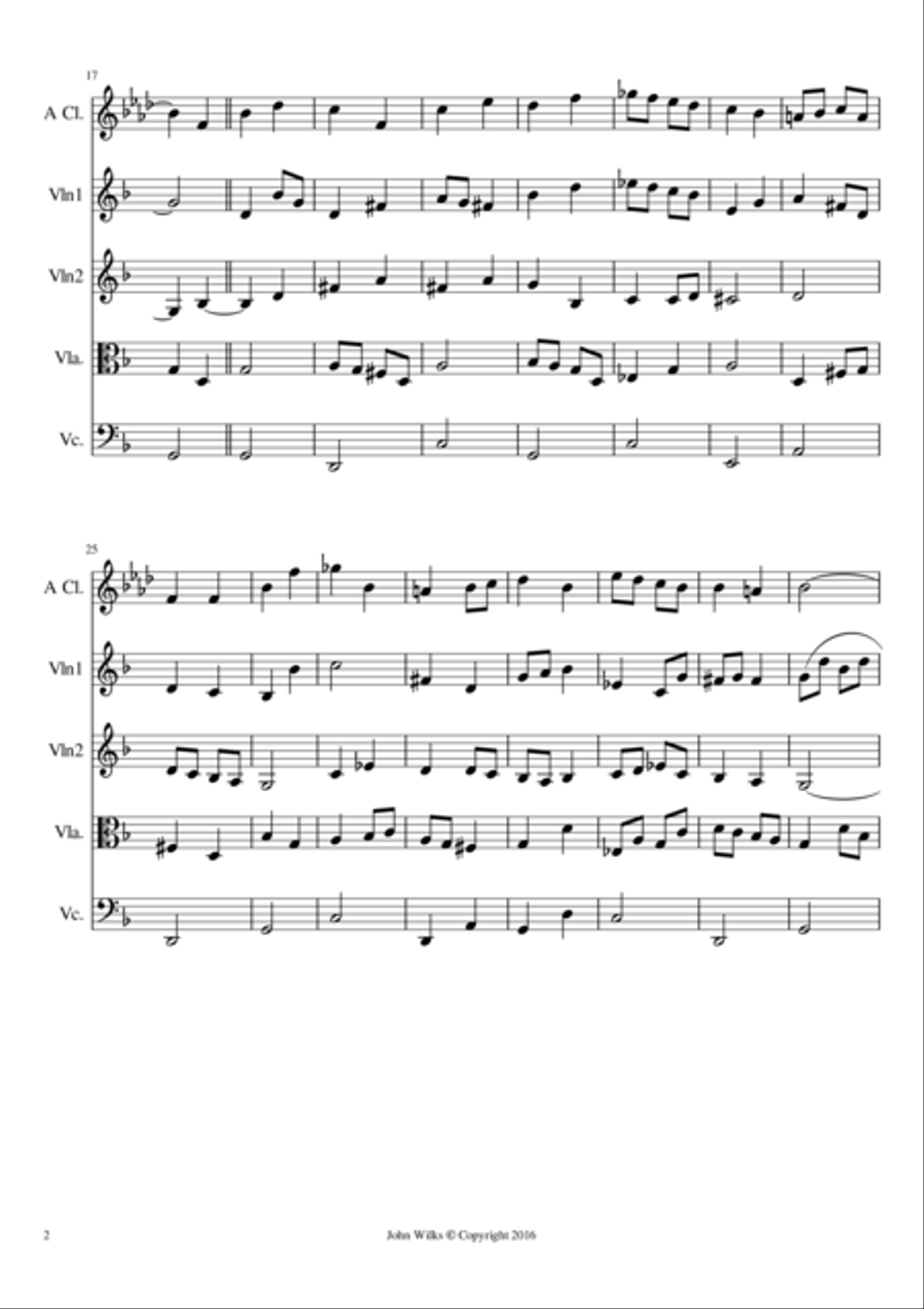 Gavotte - Clarinet quintet Clarinet Quintet scores gallery preview page 2