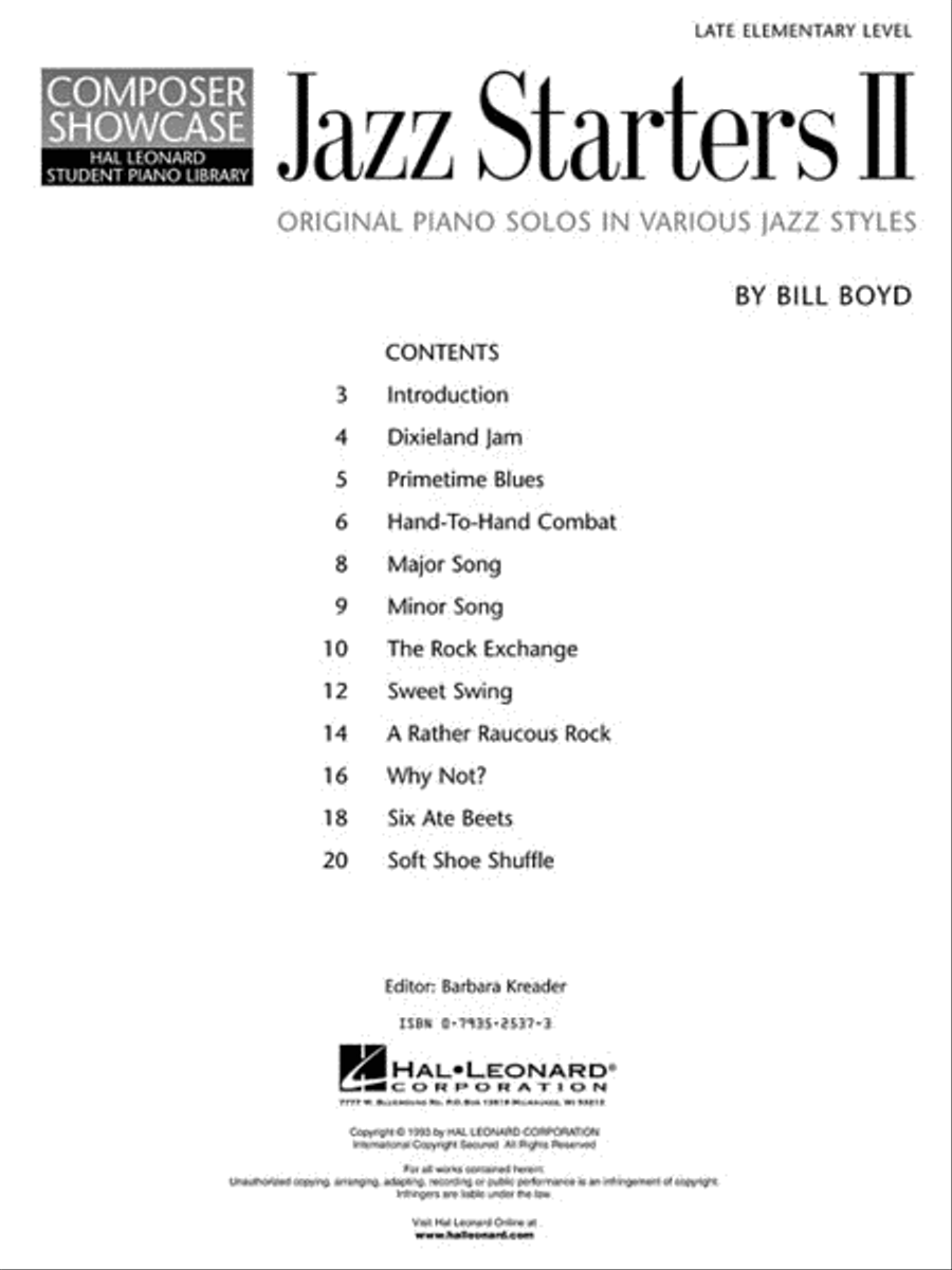 Jazz Starters II Piano Method scores gallery preview page 2