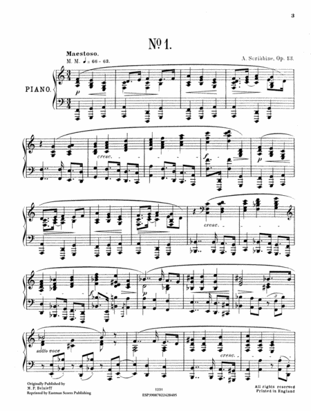 6 preludes pour piano, op. 13