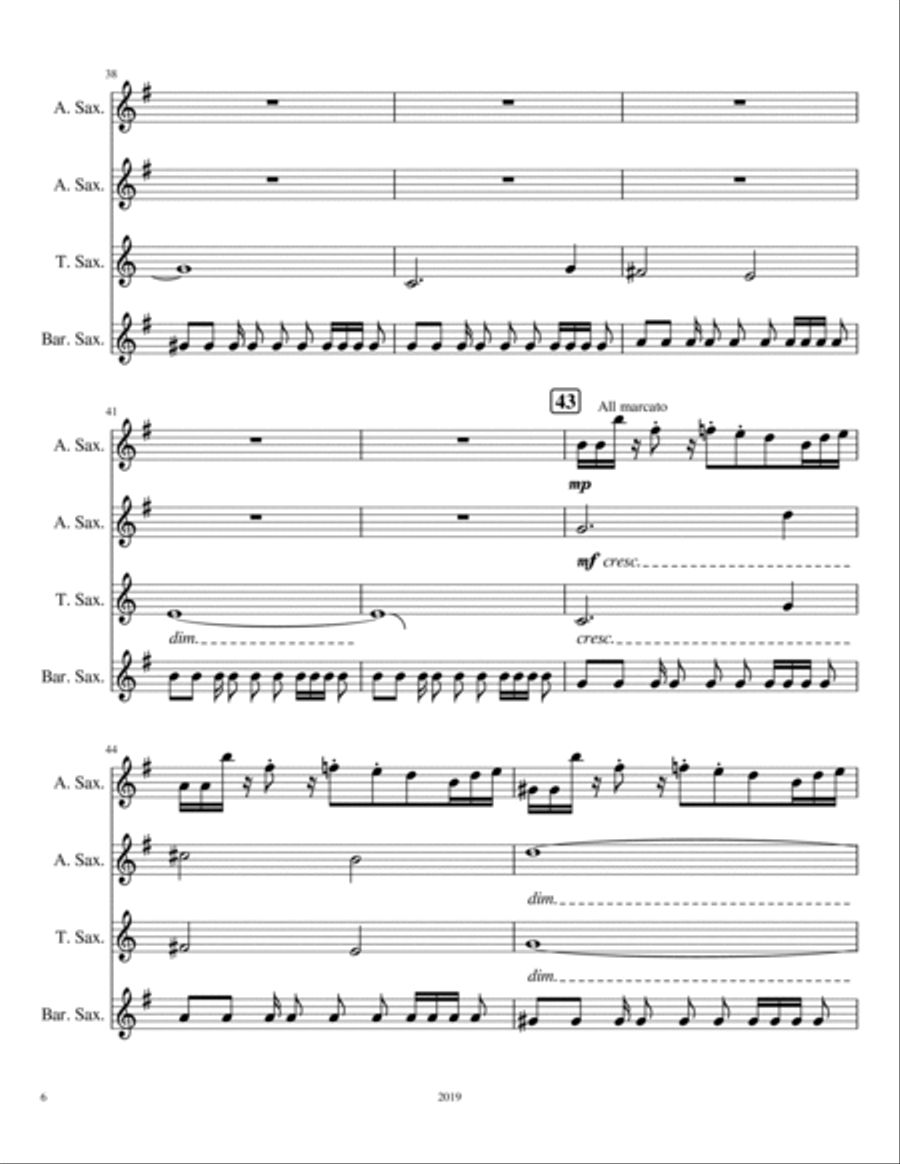 Megalovania Woodwind Quartet scores gallery preview page 6