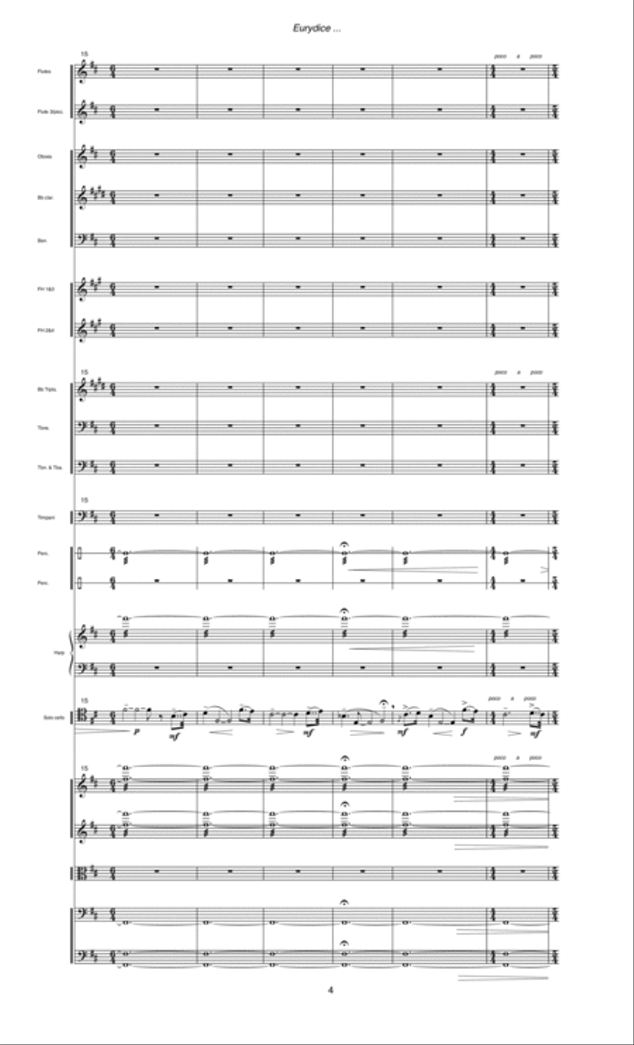 Eurydice ... a tone poem for cello and orchestra (1995) Full Orchestra scores gallery preview page 6