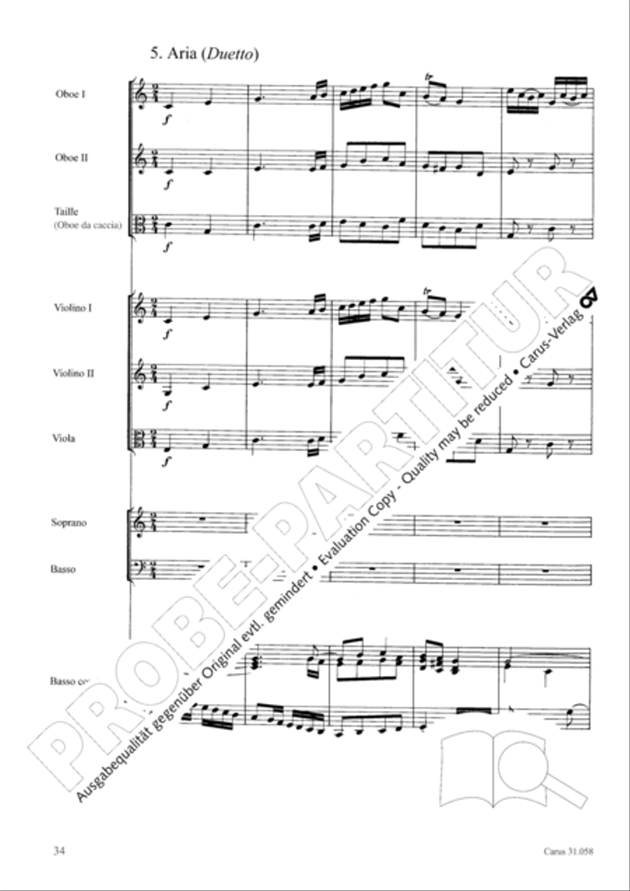 O God, what glut of care and pain (Ach Gott, wie manches Herzeleid) Orchestra scores gallery preview page 35