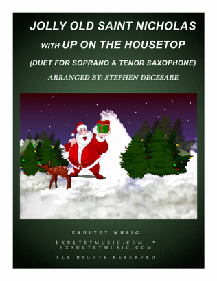 Book cover for Jolly Old Saint Nicholas with Up On The Housetop (Duet for Soprano and Tenor Saxophone)