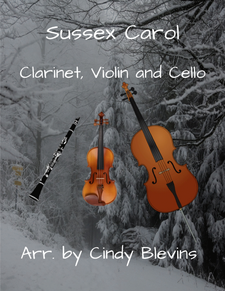 Sussex Carol, for Clarinet, Violin and Cello Small Ensemble scores gallery preview page 1