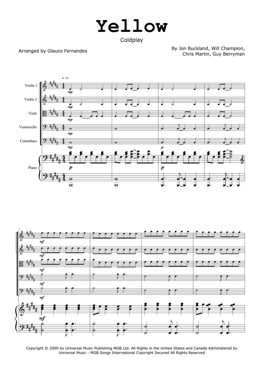 Yellow Chamber Music scores gallery preview page 1