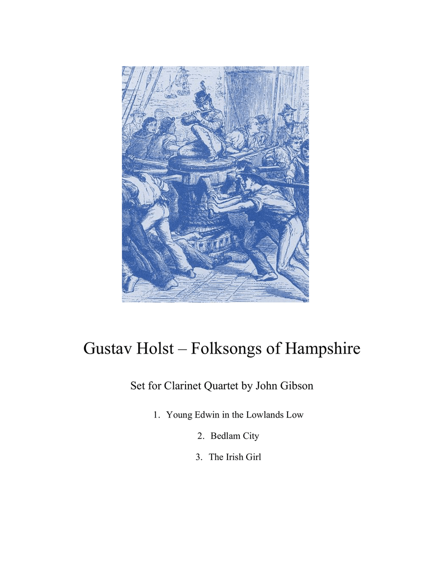 Gustav Holst - Folksongs of Hampshire set for Clarinet Quartet Clarinet Quartet scores gallery preview page 1