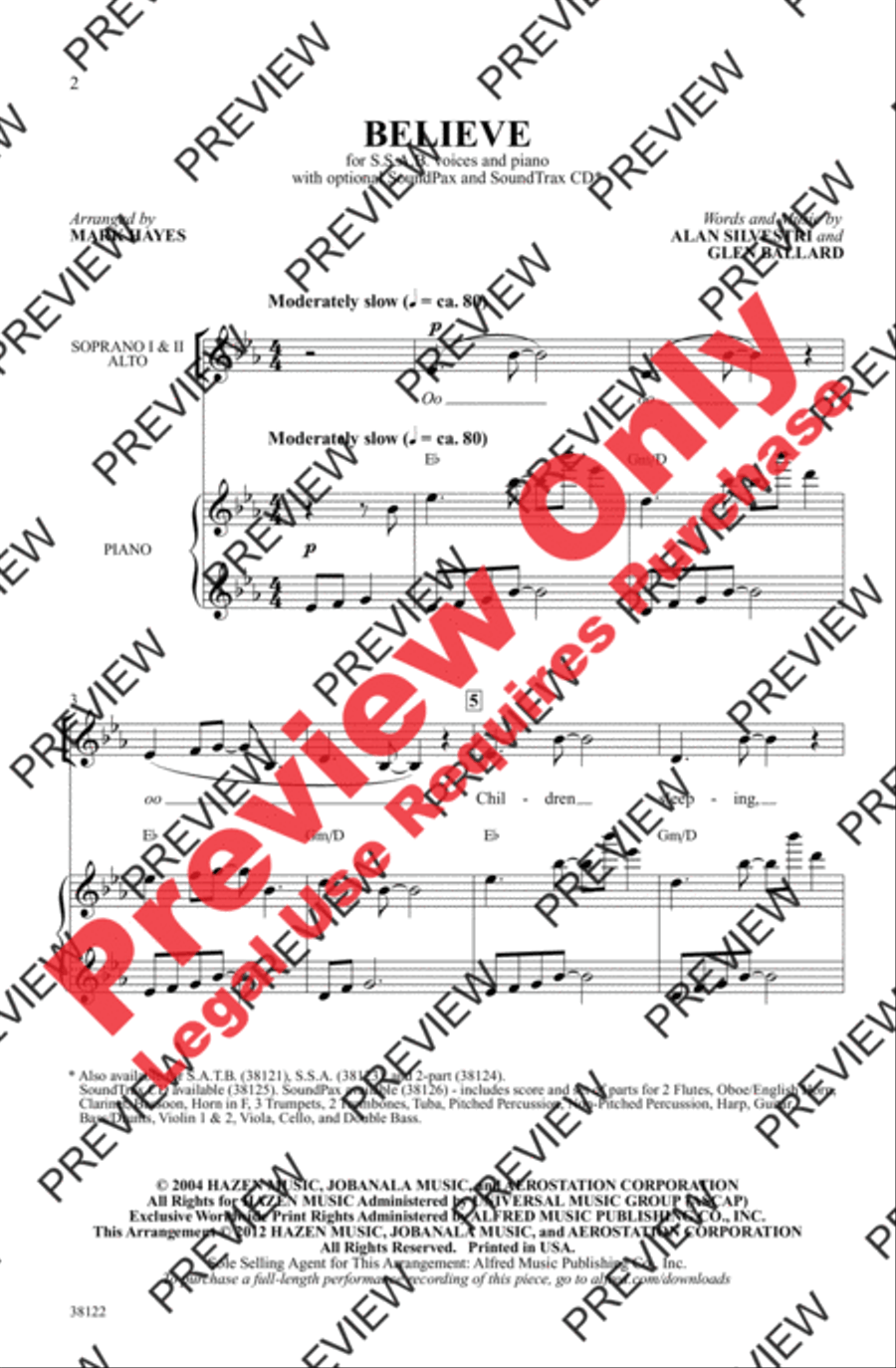 Believe 3-Part scores gallery preview page 2