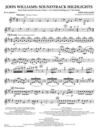 John Williams: Soundtrack Highlights (arr. Ted Ricketts) - Bb Clarinet 1