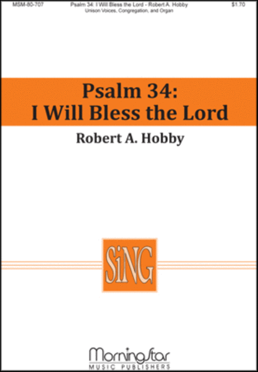 Psalm 34: I Will Bless the Lord Unison Choir scores gallery preview page 1