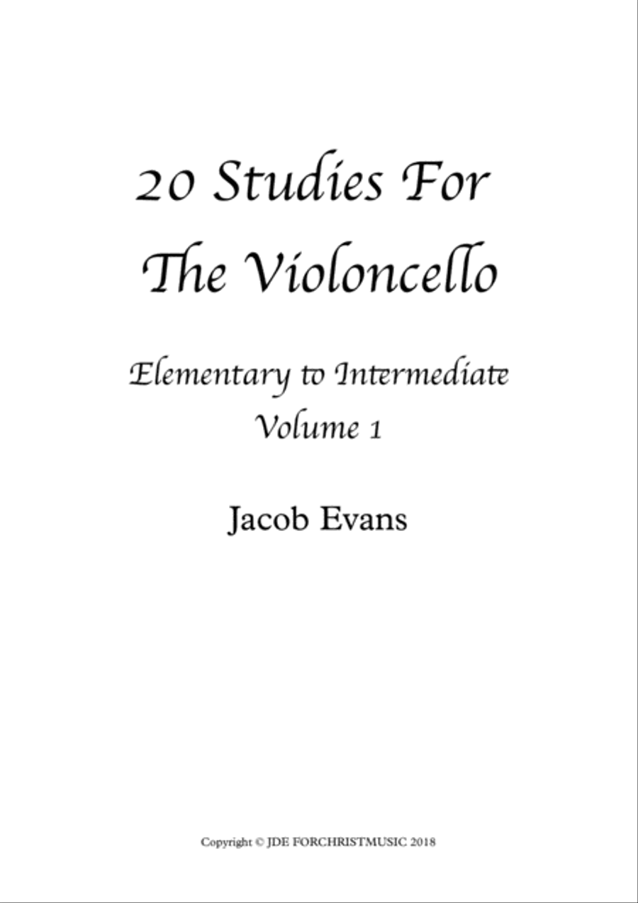 20 Studies for the Violoncello Cello Solo scores gallery preview page 1