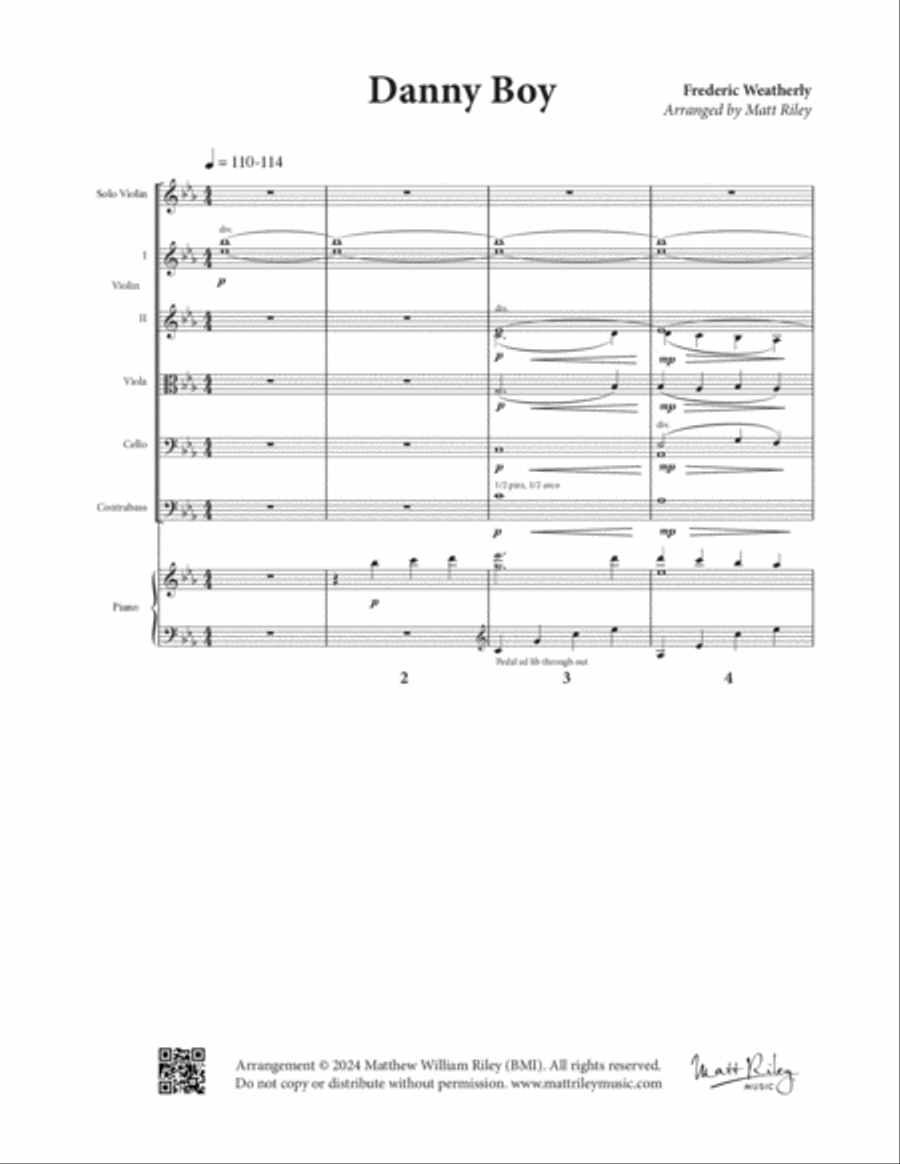 Danny Boy - Violin, Piano, and String Orchestra image number null