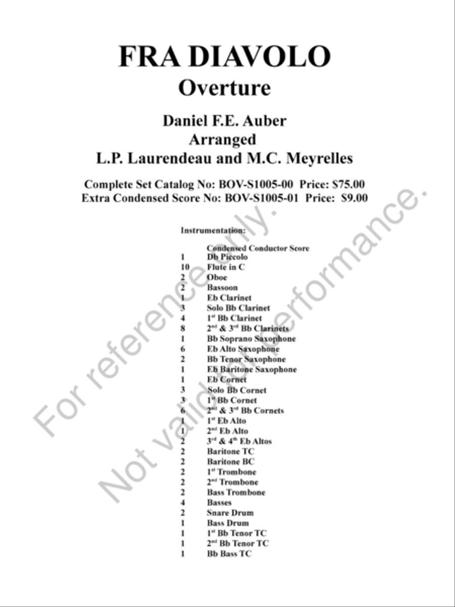 Fra Diavolo Overture Concert Band scores gallery preview page 3