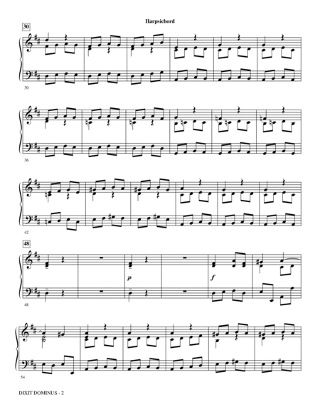 Dixit Dominus Instrumental Parts - Harpsichord