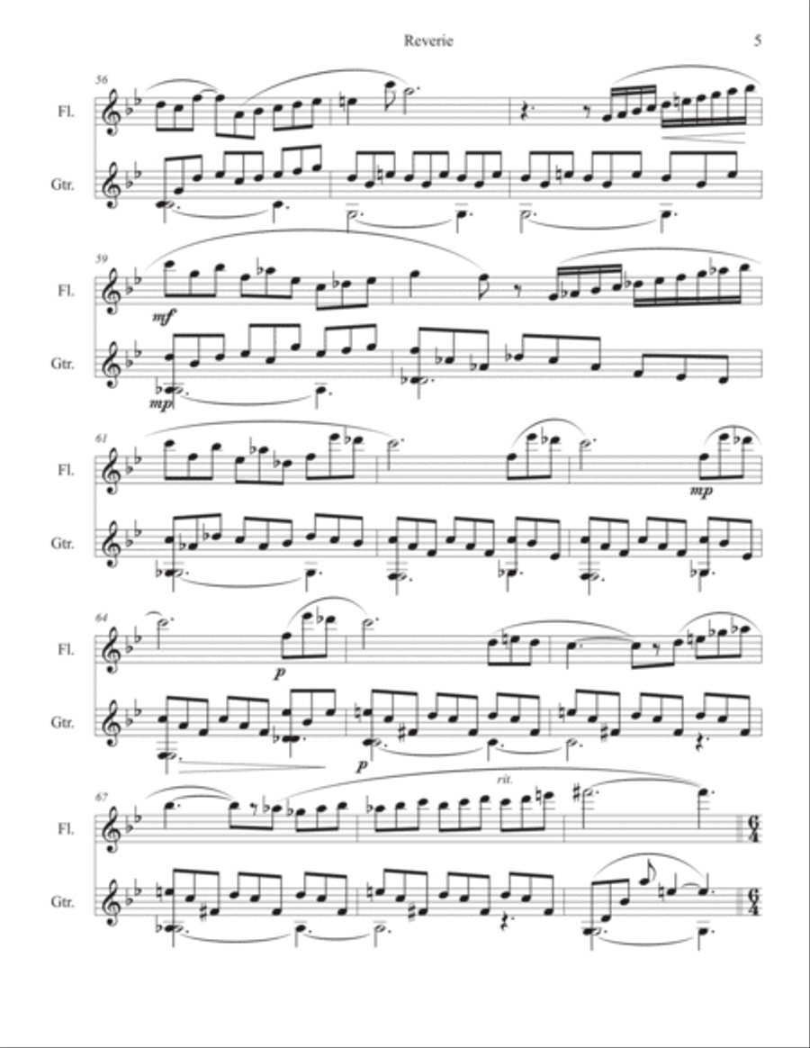 Reverie and Busqueda (for flute and guitar) Flute scores gallery preview page 6