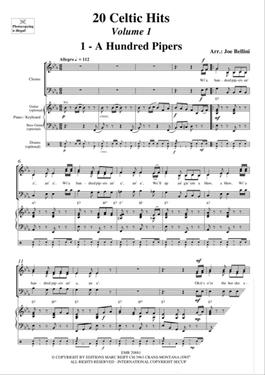 20 Celtic Hits Volume 1 4-Part scores gallery preview page 3
