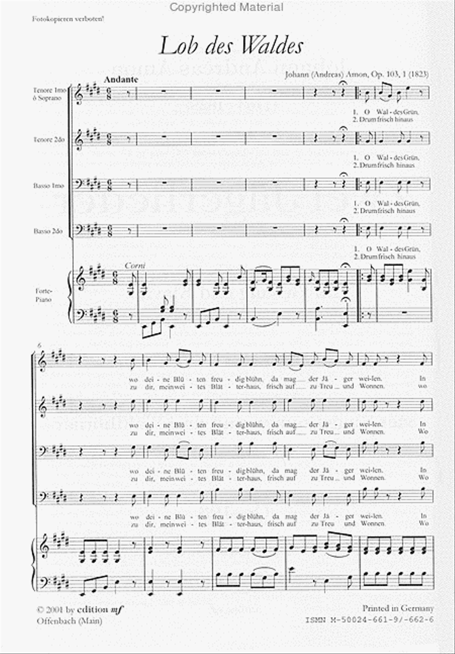 Zwei Jägerlieder op. 103 (1823) Piano scores gallery preview page 2