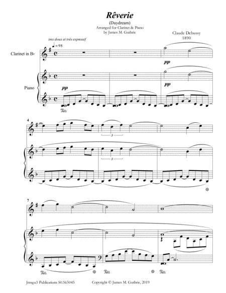 Debussy: Reverie for Clarinet & Piano image number null