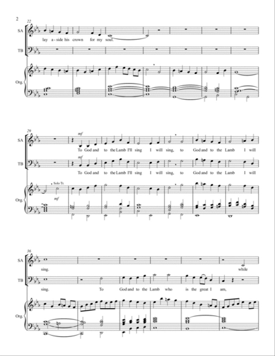 What Wondrous Love Is This – SATB and Organ 4-Part scores gallery preview page 3