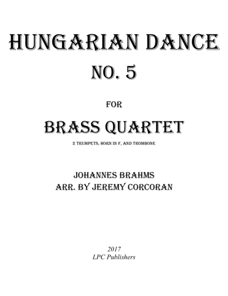 Hungarian Dance No. 5 for Brass Quartet image number null