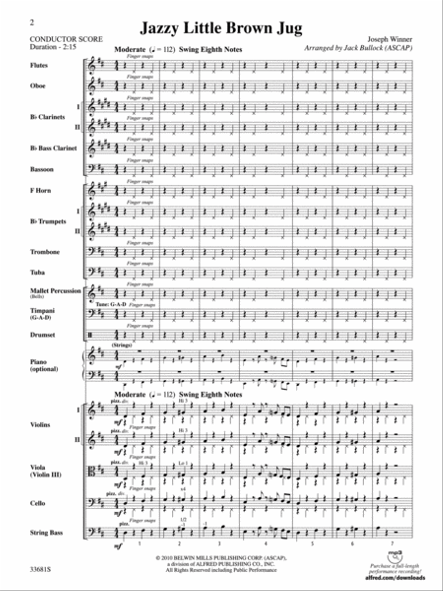 Jazzy Little Brown Jug Jazzy Little Brown Jug Full Orchestra scores gallery preview page 2