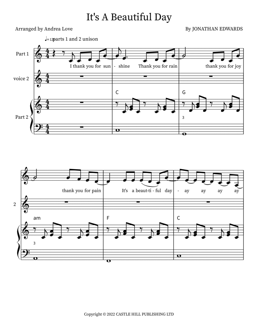 It's A Beautiful Day 2-Part scores gallery preview page 1