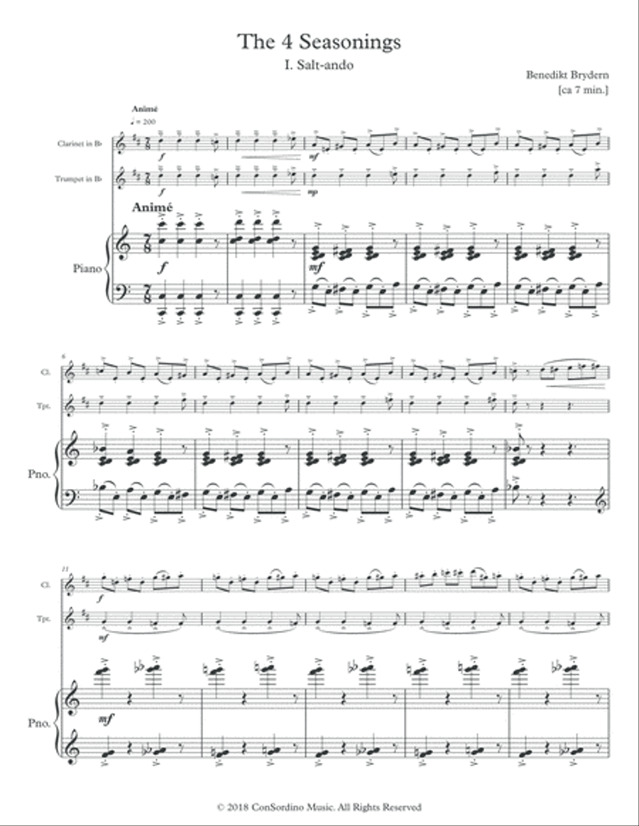 The Four Seasonings The Four Seasonings Clarinet scores gallery preview page 2