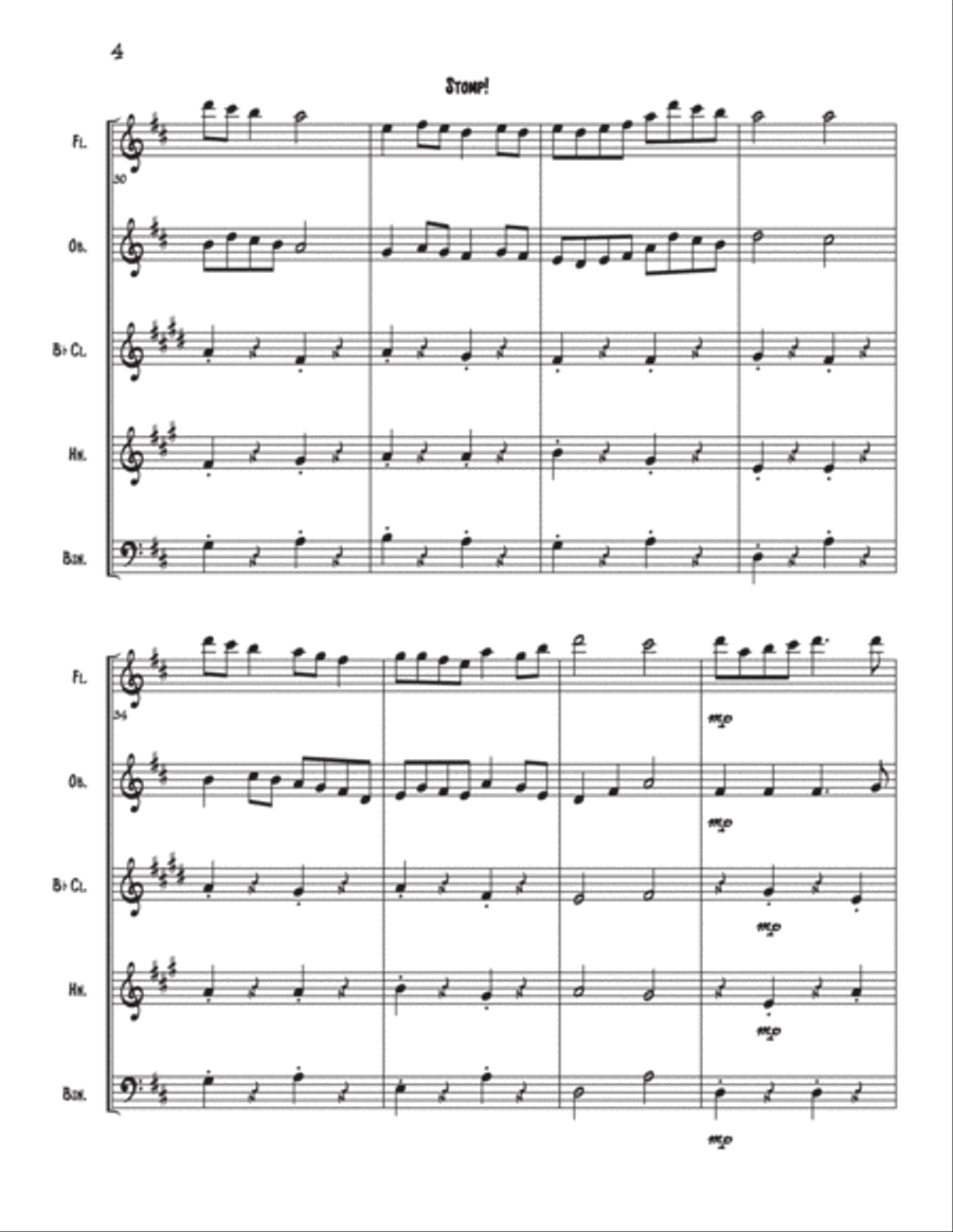 Two Folk Dances Woodwind Quintet scores gallery preview page 5