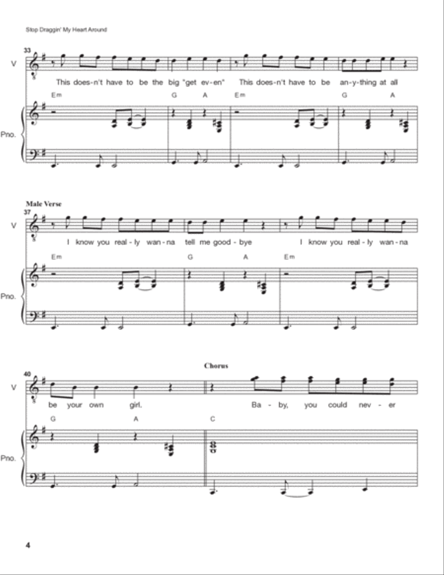 Stop Draggin' My Heart Around Voice scores gallery preview page 4