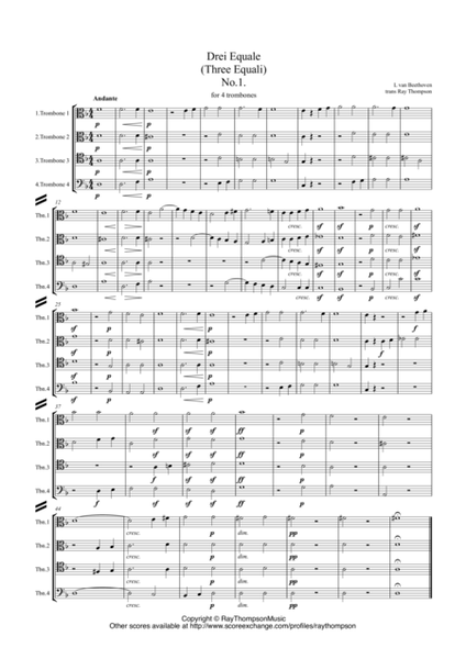 Beethoven: Drei Equale (Three Equali) WoO 30 - trombone quartet image number null