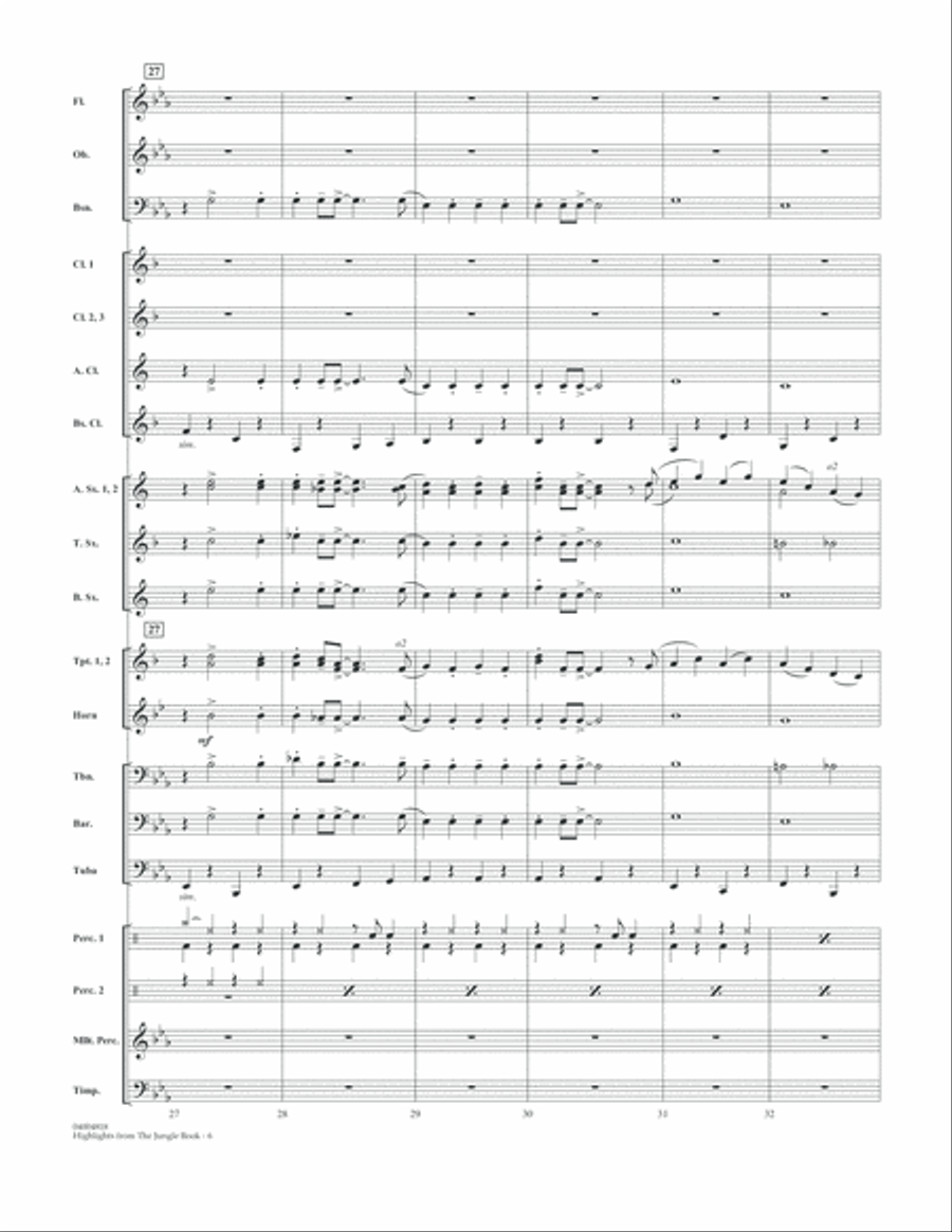 Highlights from The Jungle Book - Conductor Score (Full Score) Concert Band scores gallery preview page 6