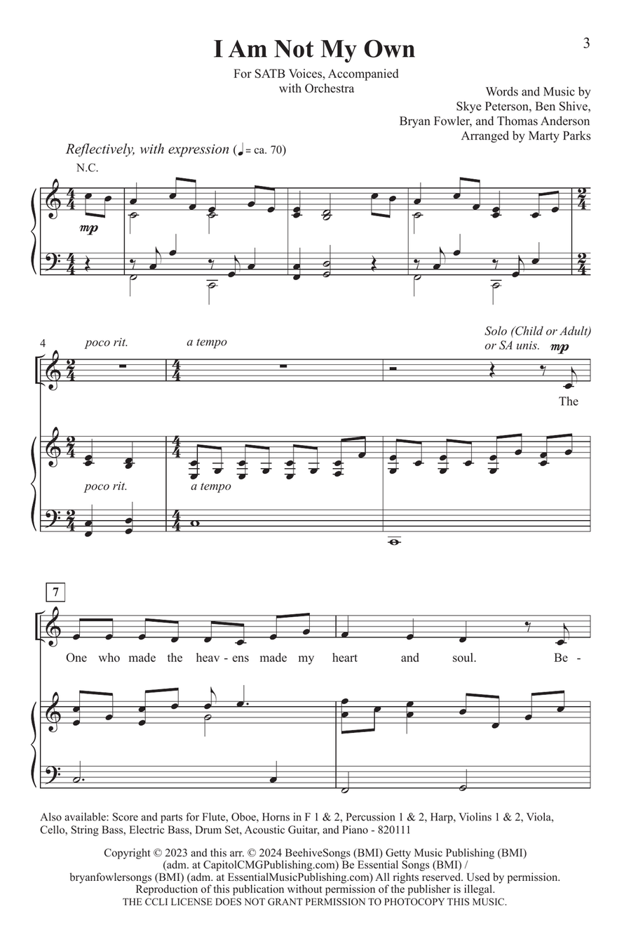 I Am Not My Own 4-Part scores gallery preview page 2
