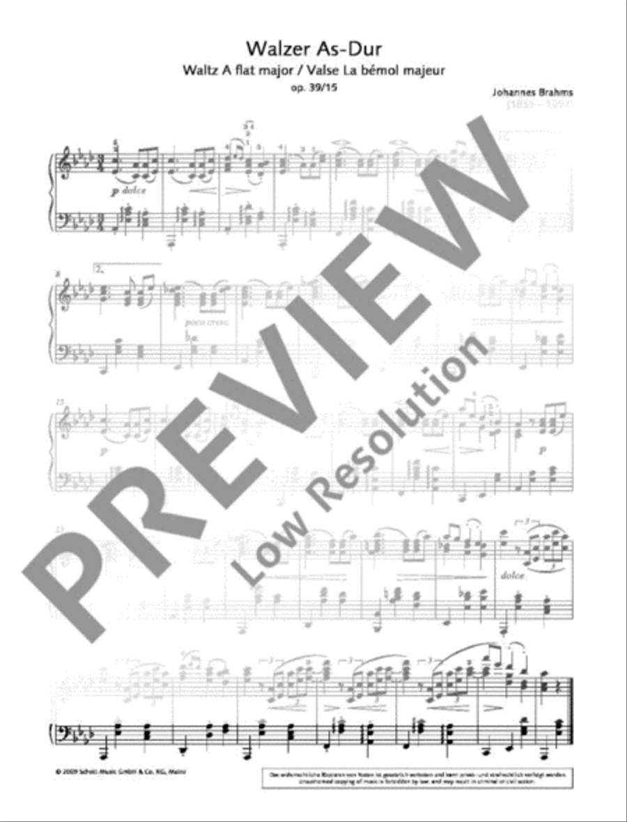 Waltz A flat major Piano Solo scores gallery preview page 2