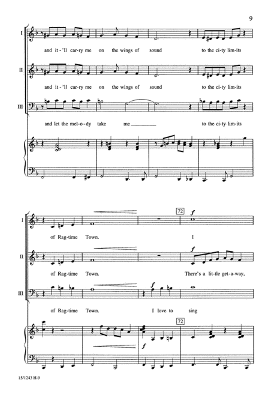 Ragtime Town Unison Choir scores gallery preview page 9