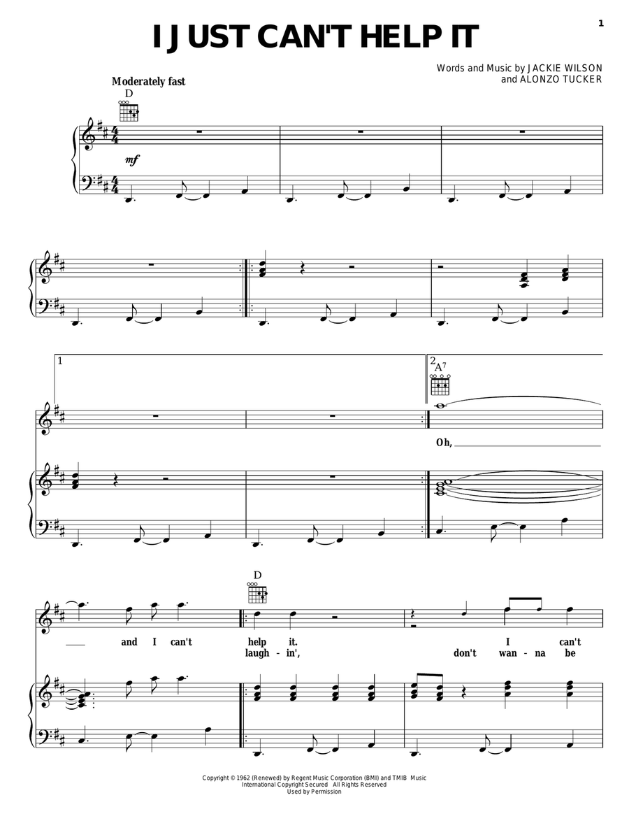 I Just Can't Help It Acoustic Guitar scores gallery preview page 1