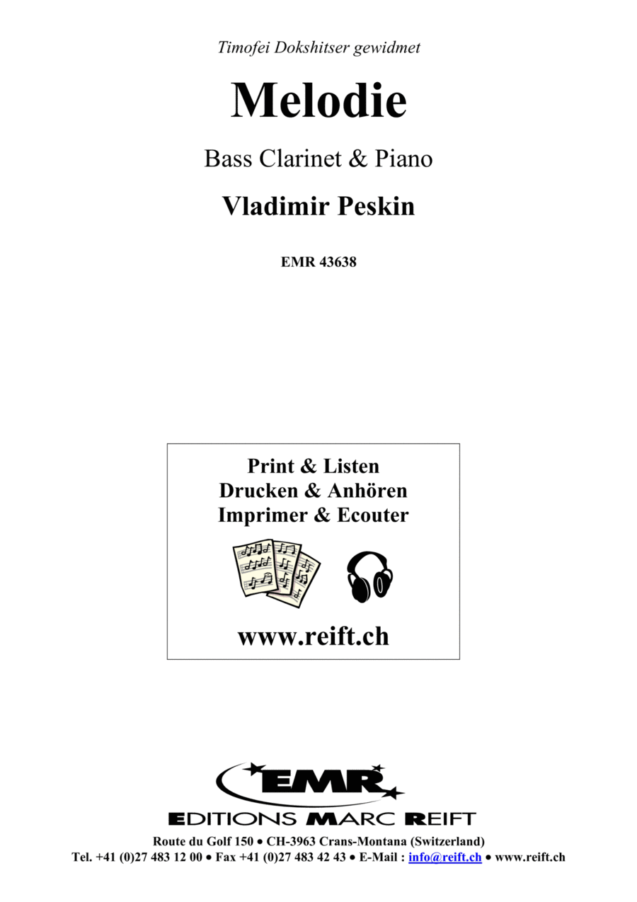 Melodie Melodie Bass Clarinet scores gallery preview page 1