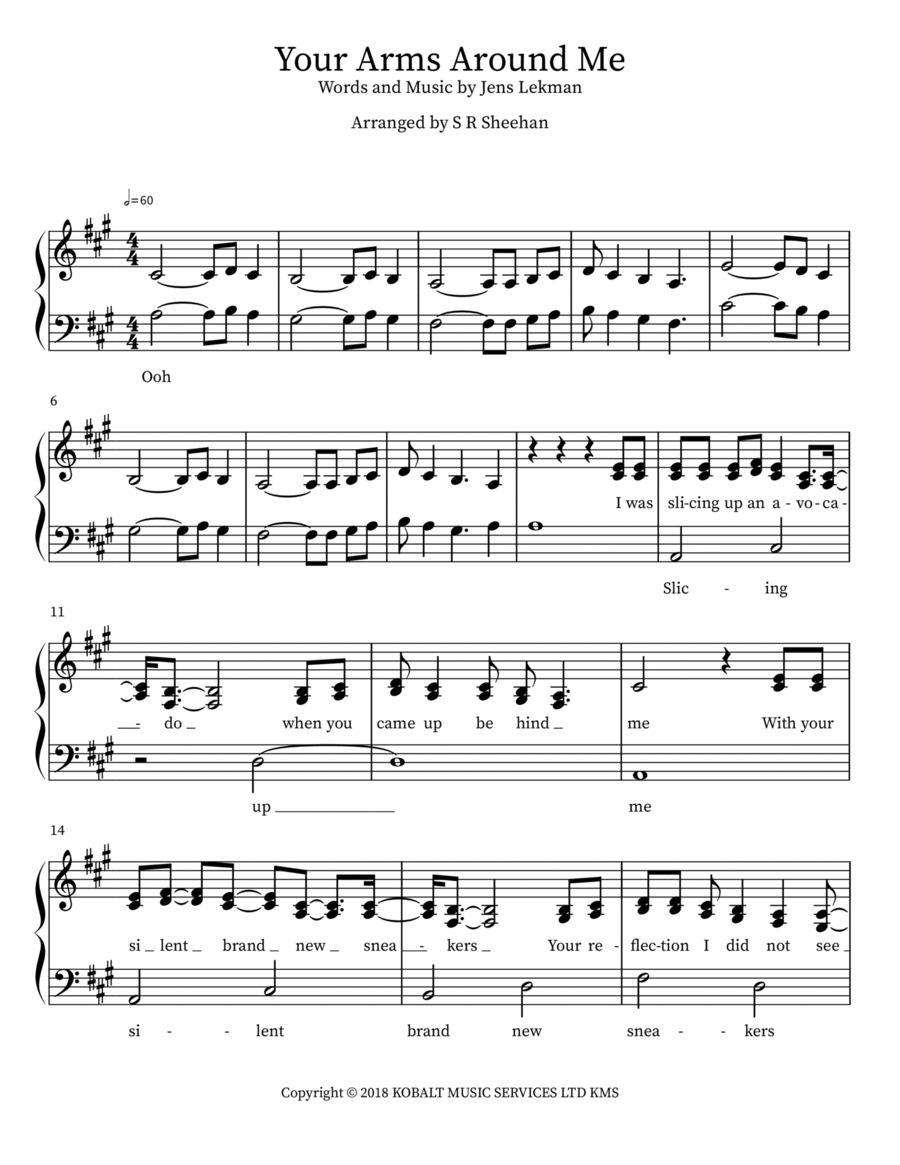 Your Arms Around Me Your Arms Around Me 4-Part scores gallery preview page 1