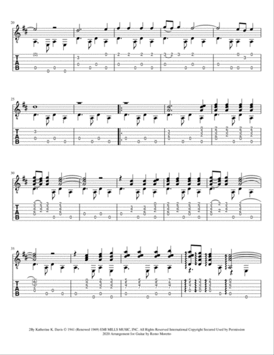 Carol Of The Drum Guitar Tablature scores gallery preview page 3