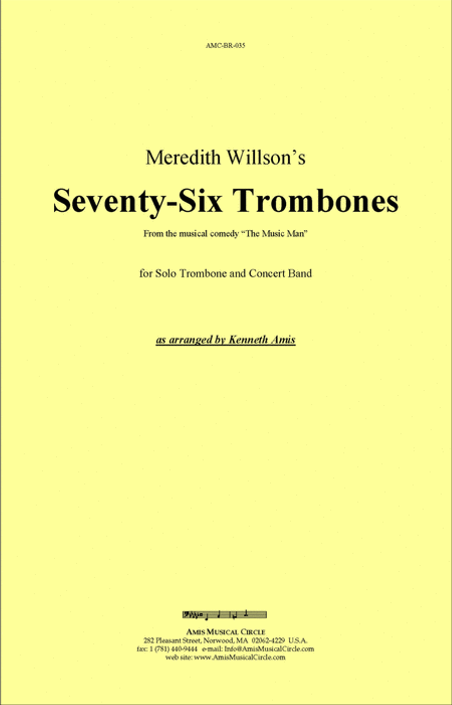 Seventy-Six Trombones (trombone and concert band) Concert Band scores gallery preview page 1