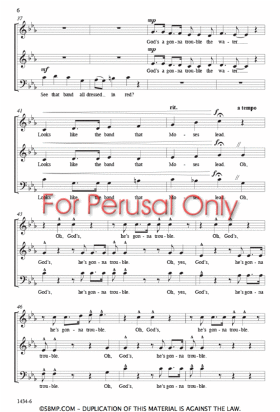 Wade in the Water - SAB Octavo 3-Part scores gallery preview page 5
