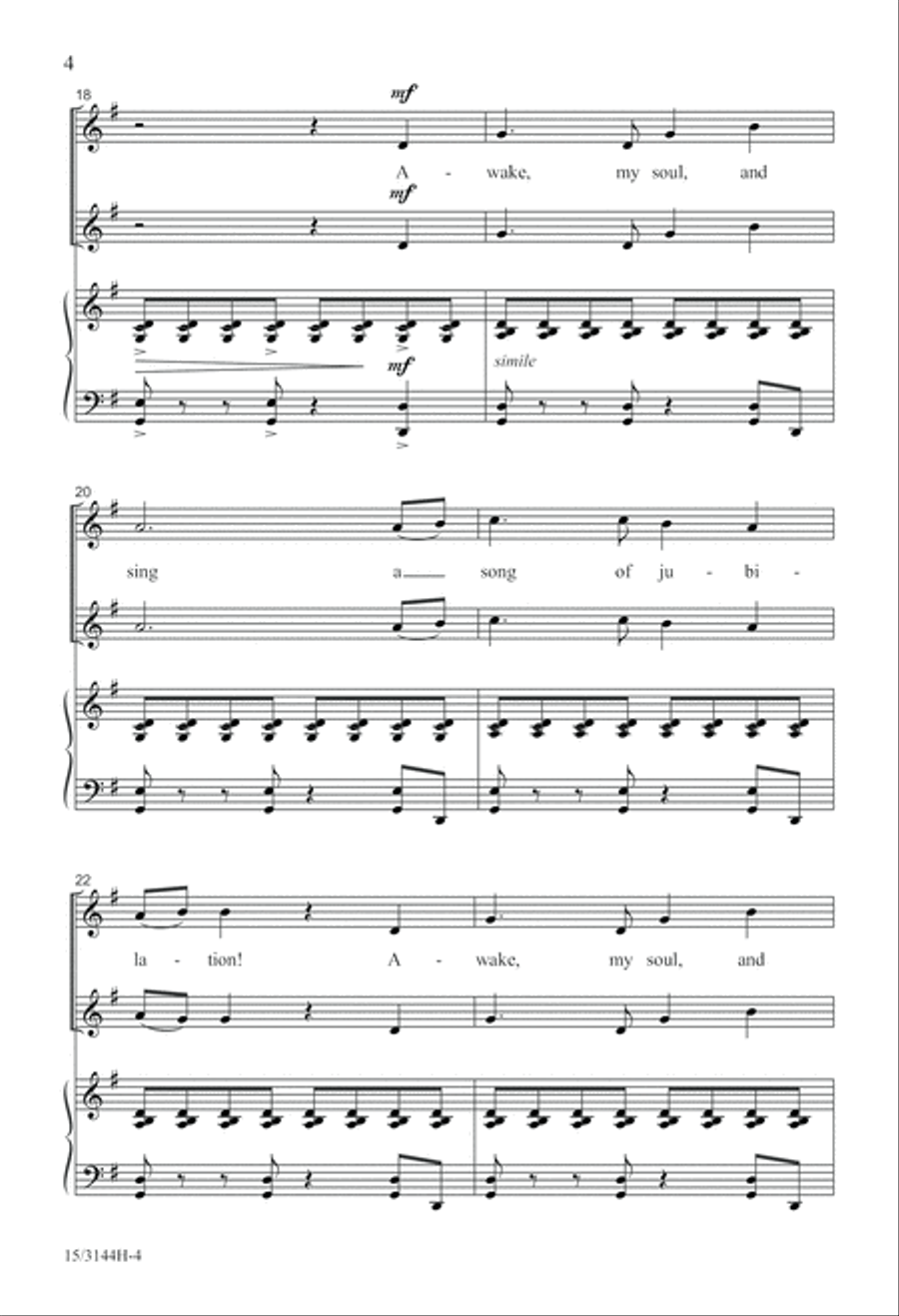 Awake, My Soul, and Sing! SSA scores gallery preview page 5