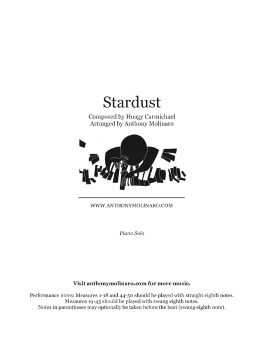 Stardust Stardust Piano Solo scores gallery preview page 1