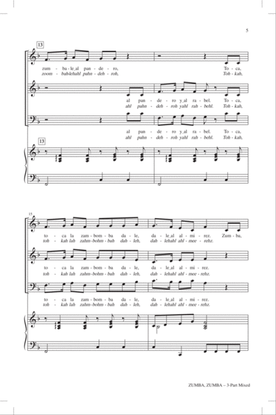 Zumba, Zumba 3-Part scores gallery preview page 3