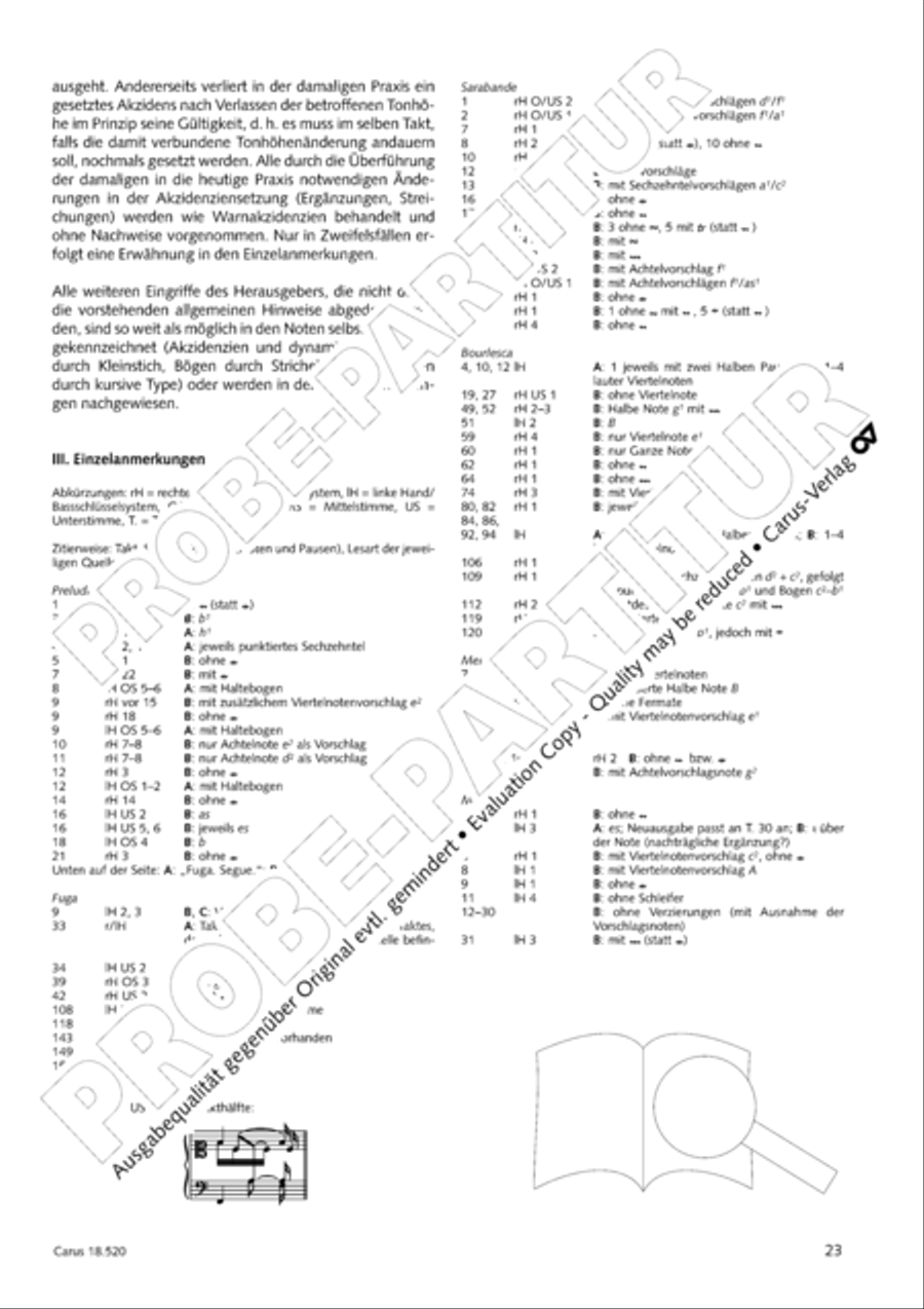 Partita in B flat Major Harpsichord scores gallery preview page 24
