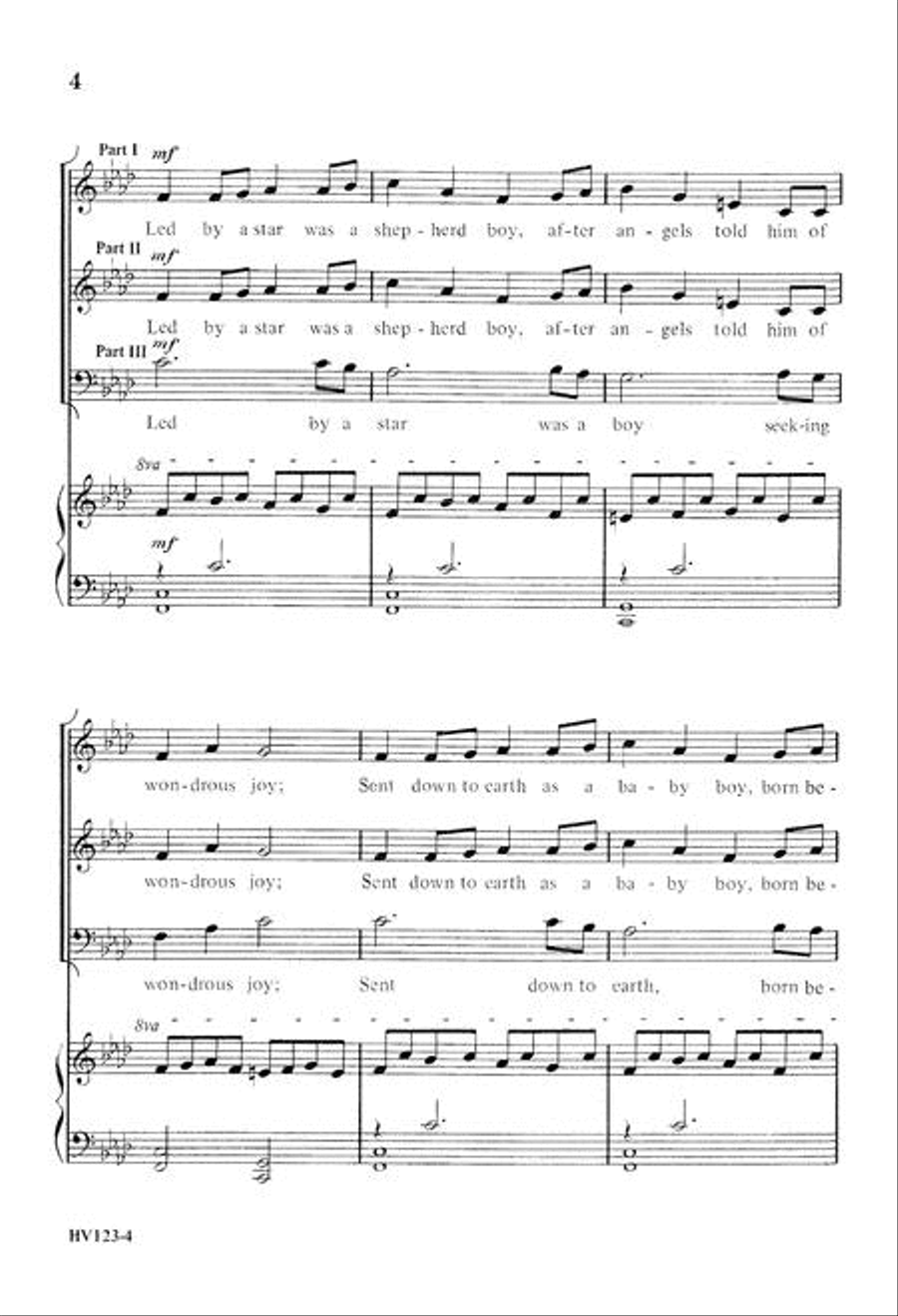 Born 'Neath a Star - 3-part Mixed 3-Part scores gallery preview page 3