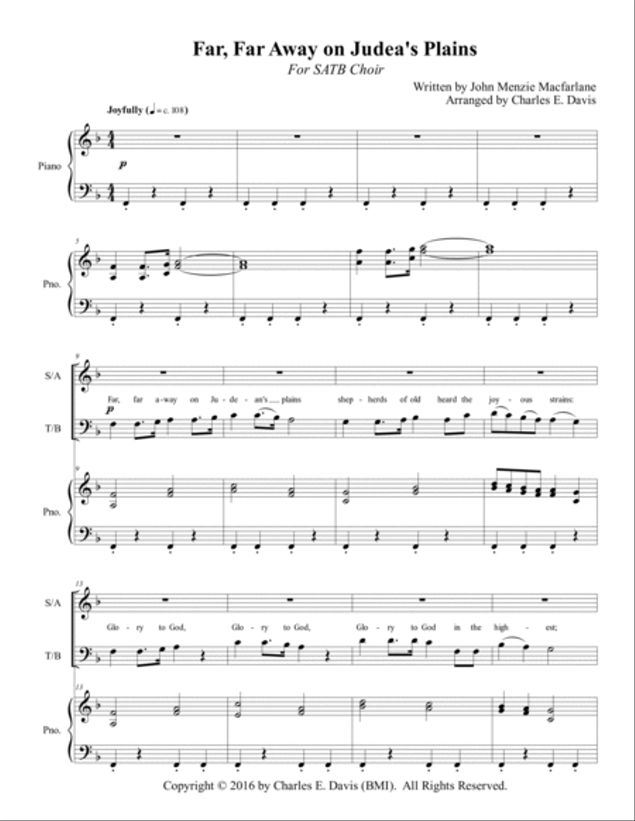 Far, Far Away on Judea's Plains 4-Part scores gallery preview page 3