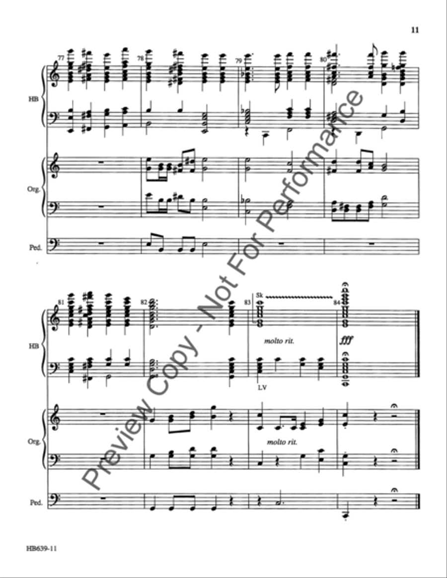 Strong to Save - organ and handbell score Handbell Choir scores gallery preview page 12