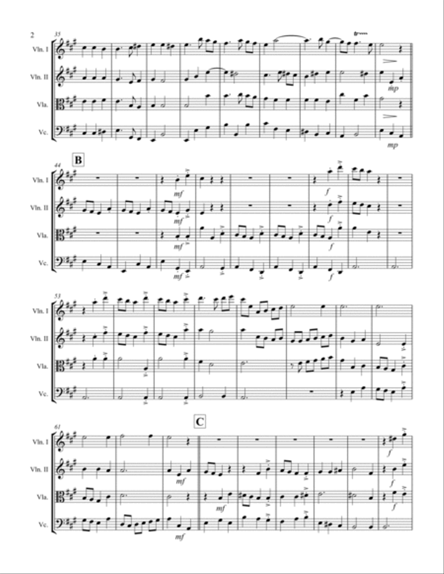 Handel - And the Glory of the Lord from Messiah (for String Quartet) String Quartet scores gallery preview page 3