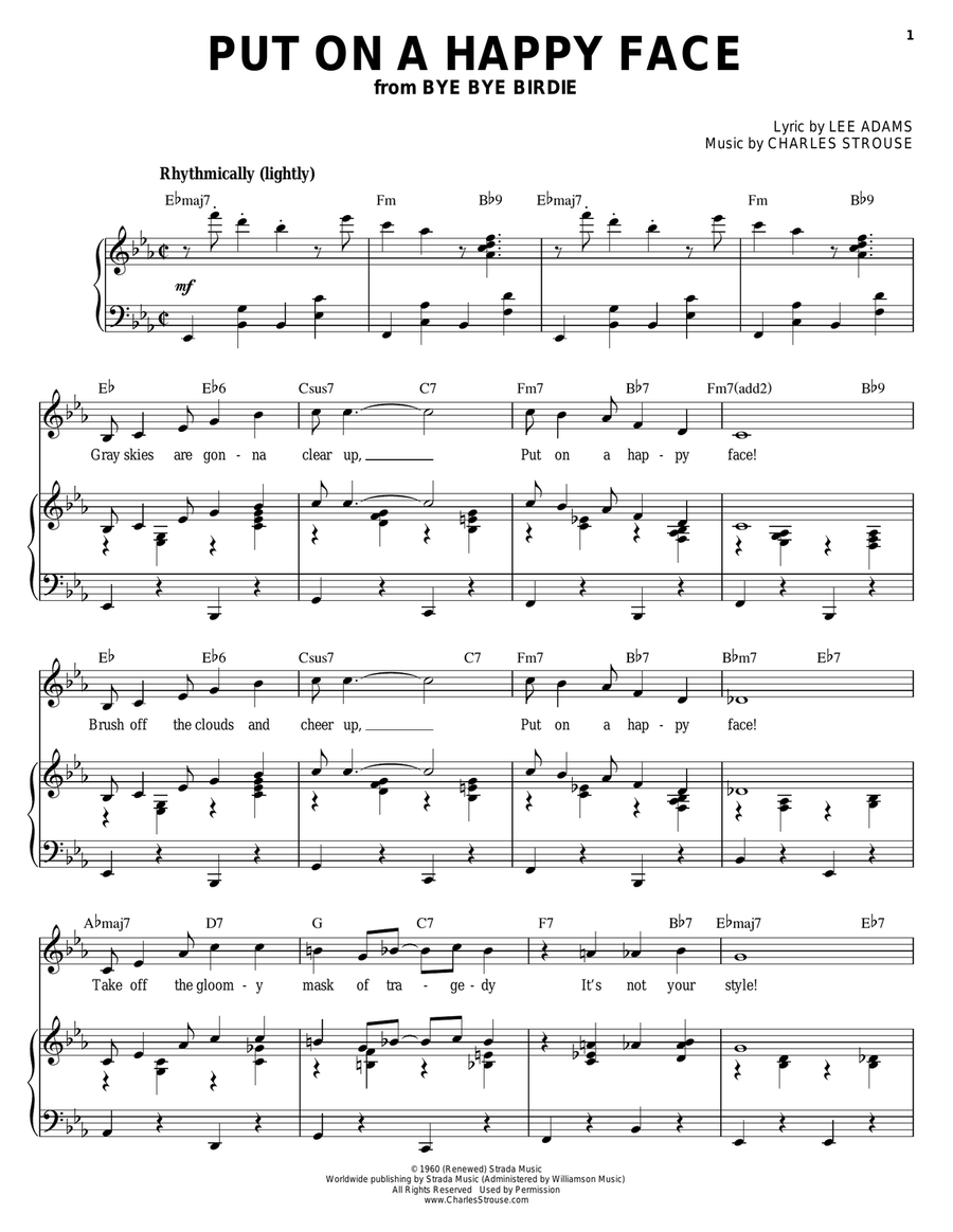 Put On A Happy Face Piano, Vocal scores gallery preview page 1